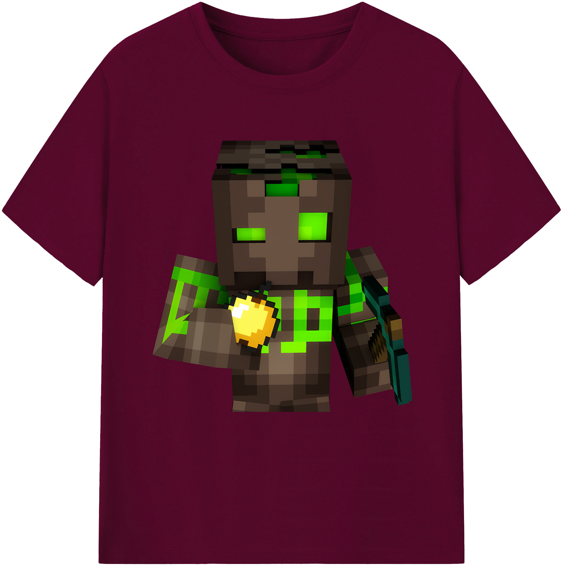 （画像用） マインクラフト ブロックの世界 Minecraft MC Block world レディースカジュアルプリントTシャツ（綿100％）